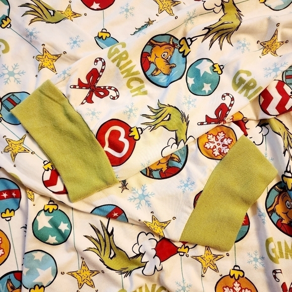 Dr Seuss “The Grinch” Christmas PJ Set Pajamas Women's 3X White All Over Print - Picture 10 of 13